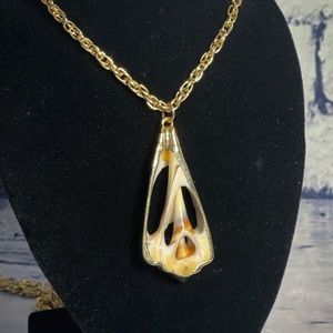 Vintage Seashell with Gold Accents Necklace